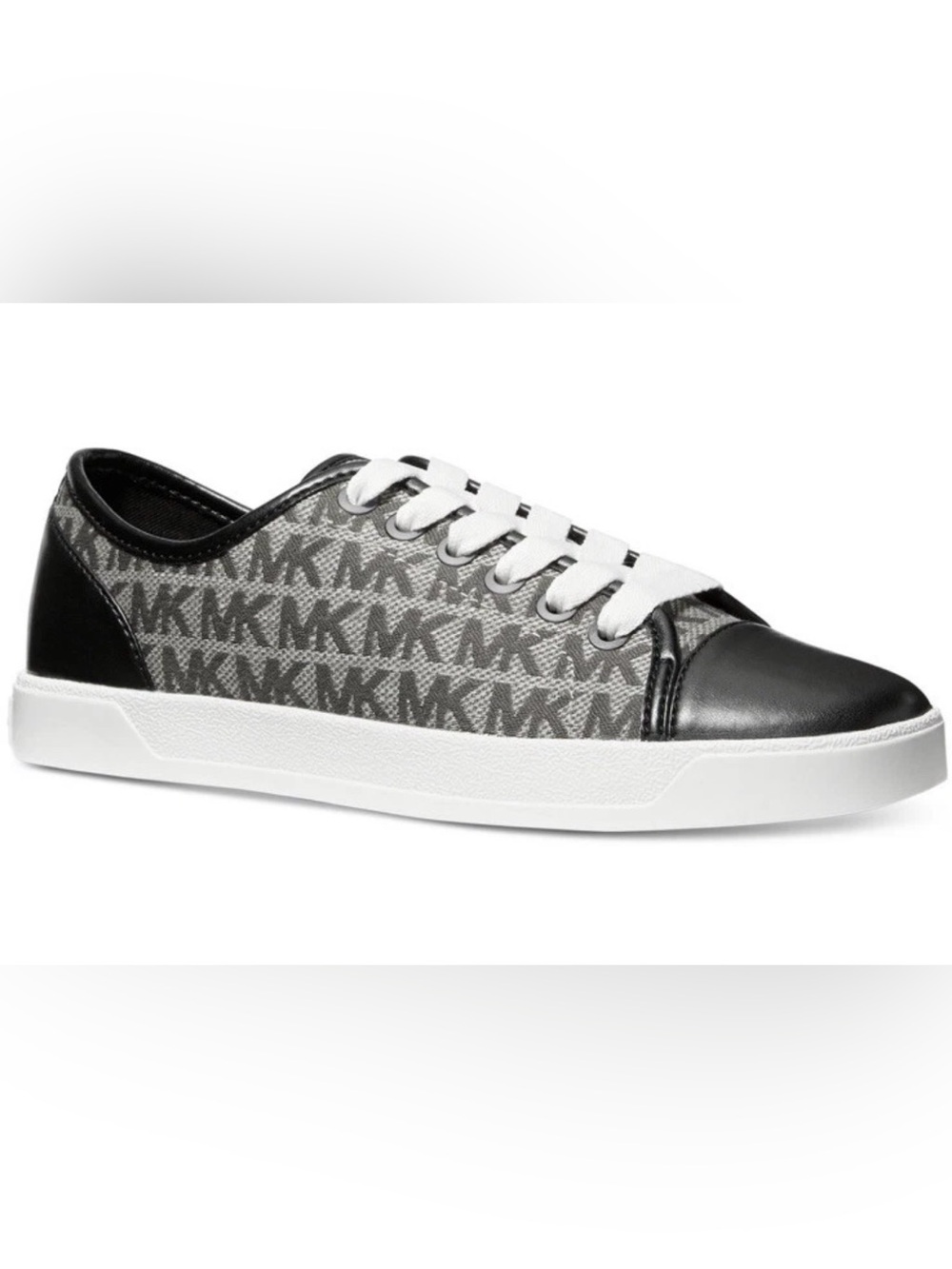 •MICHAEL KORS•NWT GRAPHITE MK LOGO LACE UP LOW TOP CITY SNEAKERS SIZE 8